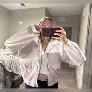 AERIE Cropped Light Purple Jacket